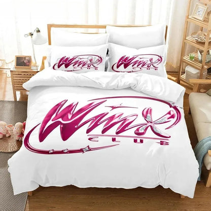 Anime W-Winx Clubs Duvet Cover Pillowcase Bedding Set Adult Boys Girls Bedroom Decoration Children Gift Single Double Large Size