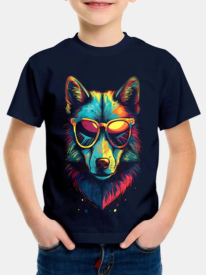 Children's Clothing Boys Tshirt Short Sleeve Cool 3D Wolf Print Kids Summer Clothes Stylish Streetwear Round Neck Girl Clothes﻿