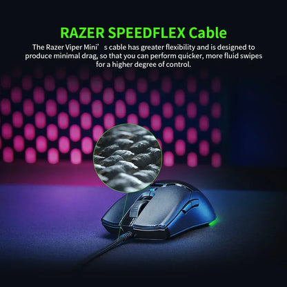 Razer nytårsgave Thunder Snake Viper Mini kablet e-sport-gamingmus til computer og laptop med RGB-lys, til små hænder