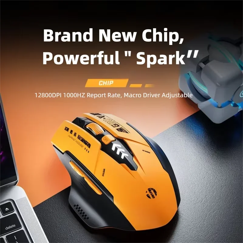 Inphic A9 V2 Wireless Gaming Mouse 12800DPI Rechargeable Ergonomic Bluetooth Compatible Silent Mouse For PC Laptop Computer