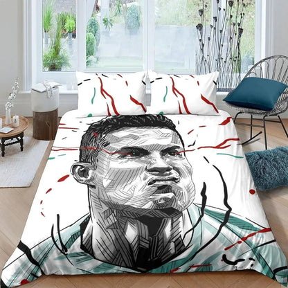 Fotbalový povlak na peřinu Ronaldo CR7, ložní souprava pro dospělé, chlapce i dívky, dekorace do ložnice, dárek pro děti, jednolůžková, dvojlůžková, velká velikost