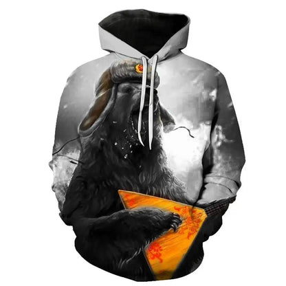Europäischer und amerikanischer Bestseller: 3D-bedruckter Wolf-Hoodie, modischer langärmliger Pullover, cooler Animal-Sweatshirt mit Persönlichkeit