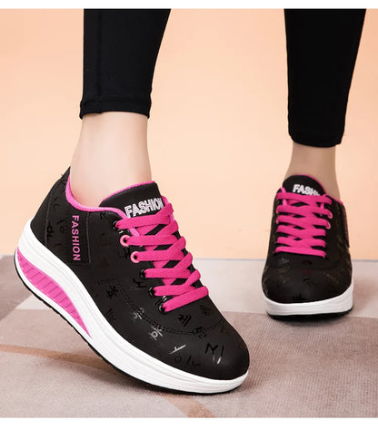 Women Outdoor Thick Bottom Swinging Casual Shoes Fashion Platform Large 42 Flat Bottom Walking Sports Shoes Walking and Running