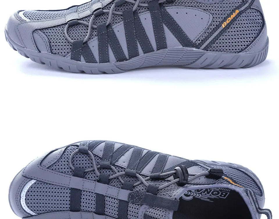 BONA New Popular Style Men's Running Shoes Lace-Up Athletic Outdoor Walking Jogging Sneakers Comfortable