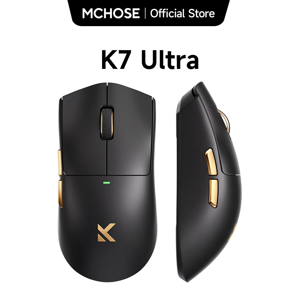 Mouse da gaming wireless MCHOSE K7 Ultra PAW3950, doppio polling rate 8K, leggero, base di ricarica wireless magnetica, eSport e ufficio