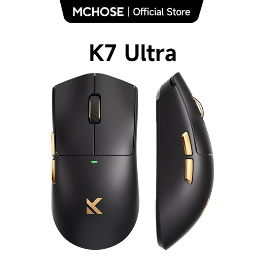 Ratón gaming inalámbrico MCHOSE K7 Ultra PAW3950 con doble tasa de sondeo 8K, base de carga inalámbrica magnética ligera, eSports y oficina