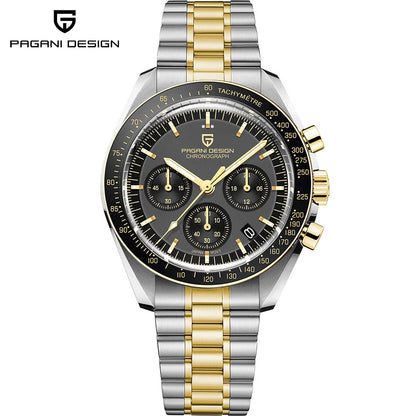 PAGANI DESIGN Saturn Men's Watches 2026 New Top Luxury Quartz Watch Men Light Tan Chronograph AR Sapphire crystal Wristwatch Men