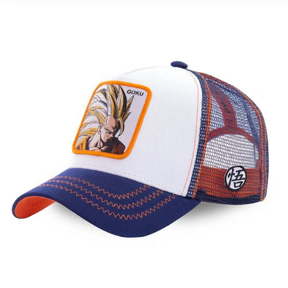 Dragon Ball Styles Anime Son Goku Bomuld Ny baseballkasket til mænd og kvinder Hip Hop Far Justerbar mesh-kasket Trucker-kasket