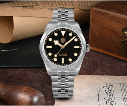 San Martin 38mm Men's Sport Watch Fashion Luxury Explore Climbing Automatic Mechanical Sapphire Waterproof 5 Links Bracelet BGW-9