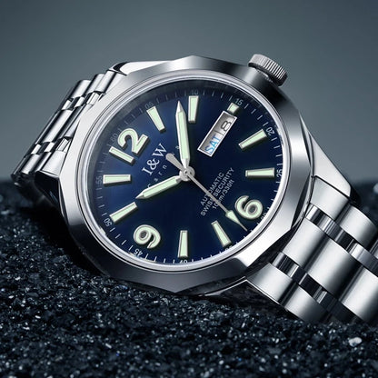 Reloj CARNIVAL para hombre de tungsteno, reloj mecánico de lujo con movimiento automático NH36, reloj de pulsera impermeable para hombre