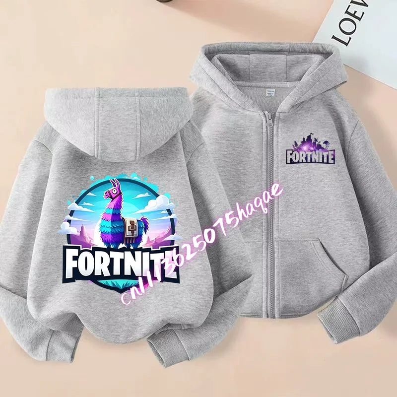 New Fortnites Child Zip-up Hoodie Cartoon Anime Hoodies Casual Breathable Kids Boys Coat Jackets 2026 Spring Children Clothing