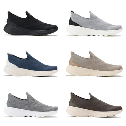 Pánske nazúvacie voľnočasové vychádzkové topánky Li-Ning SOFT GO 2 KNIT – tlmené, pohodlné a stabilné sieťované športové tenisky LiNing na beh a každodenné nosenie AGLV017
