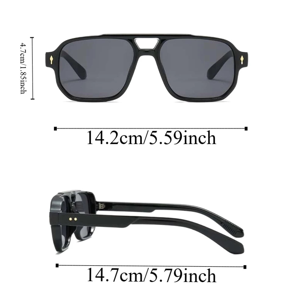 Retro Double Beam Sunnies HD Leopard Print Eyewear Unisex Polarized Sunglasses Waterproof Lightweight Anti-UV Glasses Outdoor
