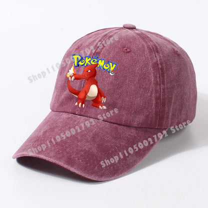 Pokémonové bejzbalové čiapky Pikachu Kawaii Anime postavičky Slnečné klobúky Letné vonkajšie detské a rodičovské slnečné klobúky Trendové čiapky s kačacím jazýčkom Darček