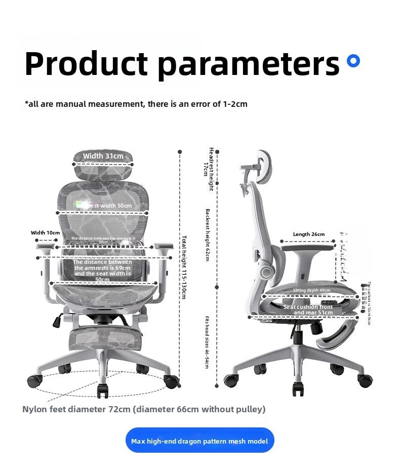 Multifunkčná kancelárska stolička, počítačová stolička, polohovateľné kreslo, ergonomická stolička na oddych, otočná e-športová stolička
