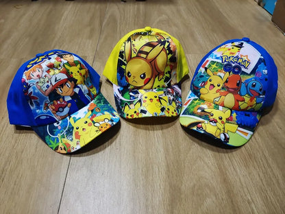 Kreslená bejzbalová čiapka s motívom Pokémona, čiapka s Pikachuom, nastaviteľná, Pokemon Cosplay, Hip Hop, pre deti, dievčatá, chlapcov, anime postavičky, hračky, darčeky pre deti