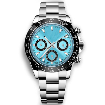 Custom Logo Panda Dial Daytona Homage Watch 40mm Stainless Steel Sapphire Ceramic Bezel Quartz Movement  Luxury Men RELOJ