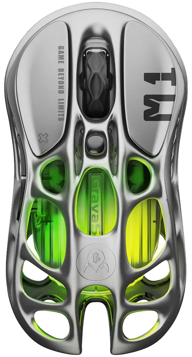 Rato Gaming Sem Fios GravaStar Mercury M1 Pro 26000DPI com Cabo / 2.4GHz / Bluetooth GLOWSYNC RGB