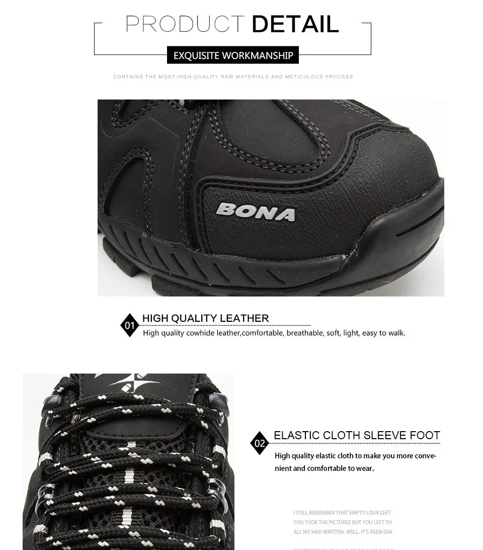 BONA Novedad Estilo Clásico Zapatillas de Senderismo para Hombre con Cordones Zapatillas Deportivas para Hombre Outdoor Jogging Trekking