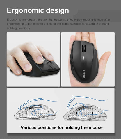 E-YOOSO E-1010 Ratón gaming inalámbrico USB 2.4G, óptico 2400 DPI, ergonómico para oficina, portátil y PC