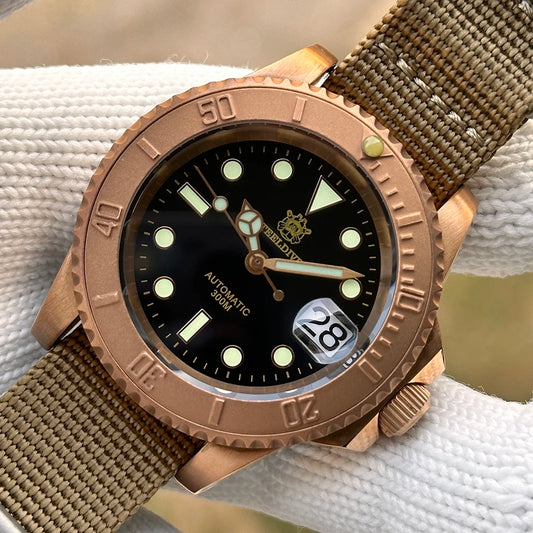 STEELDIVE Brand SD1953S Solid Bronze 41mm 30ATM Waterproof Sapphire Glass Super Luminous  NH35 Automatic Mens Dive Watch