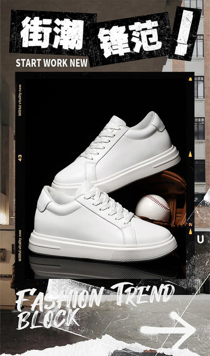Baskets pour homme, chaussures rehaussantes, semelles rehaussantes, talons hauts de 6 à 10 cm, chaussures en cuir, chaussures de sport, chaussures pour homme