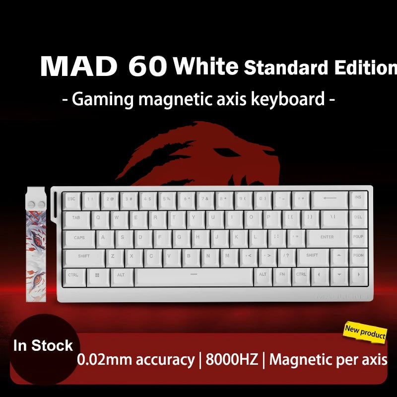 MADLIONS Mad 60he Mad60HE Mad 68HE Teclado mecânico com interruptores magnéticos, com fios, hot-swap, taxa de polling 8K, teclado gaming personalizado