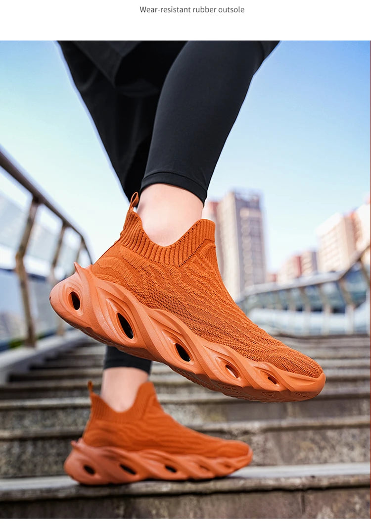 Classic Fashion Yellow Men's Running Shoes Comfort Socks Shoes Trainers Men Unisex Athletic Shoes Big Size 46 Zapatillas Hombre