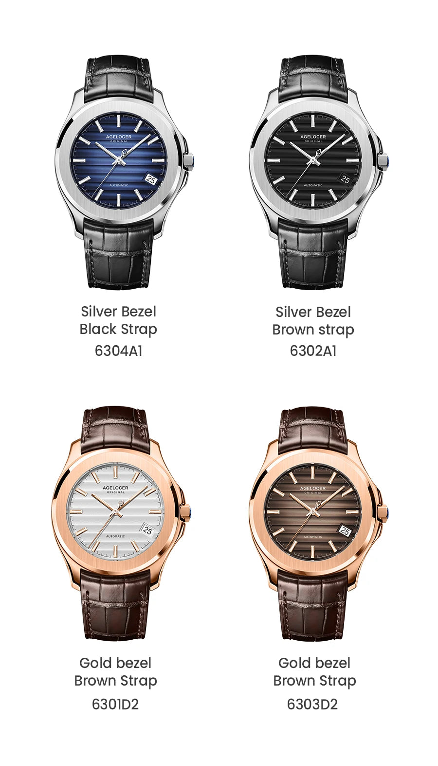 AGELOCER Original Baikal Watch Men's Luxury Gold Watch Big Calendar Business Automatic Mechanical Watch Birthday Gift for Men