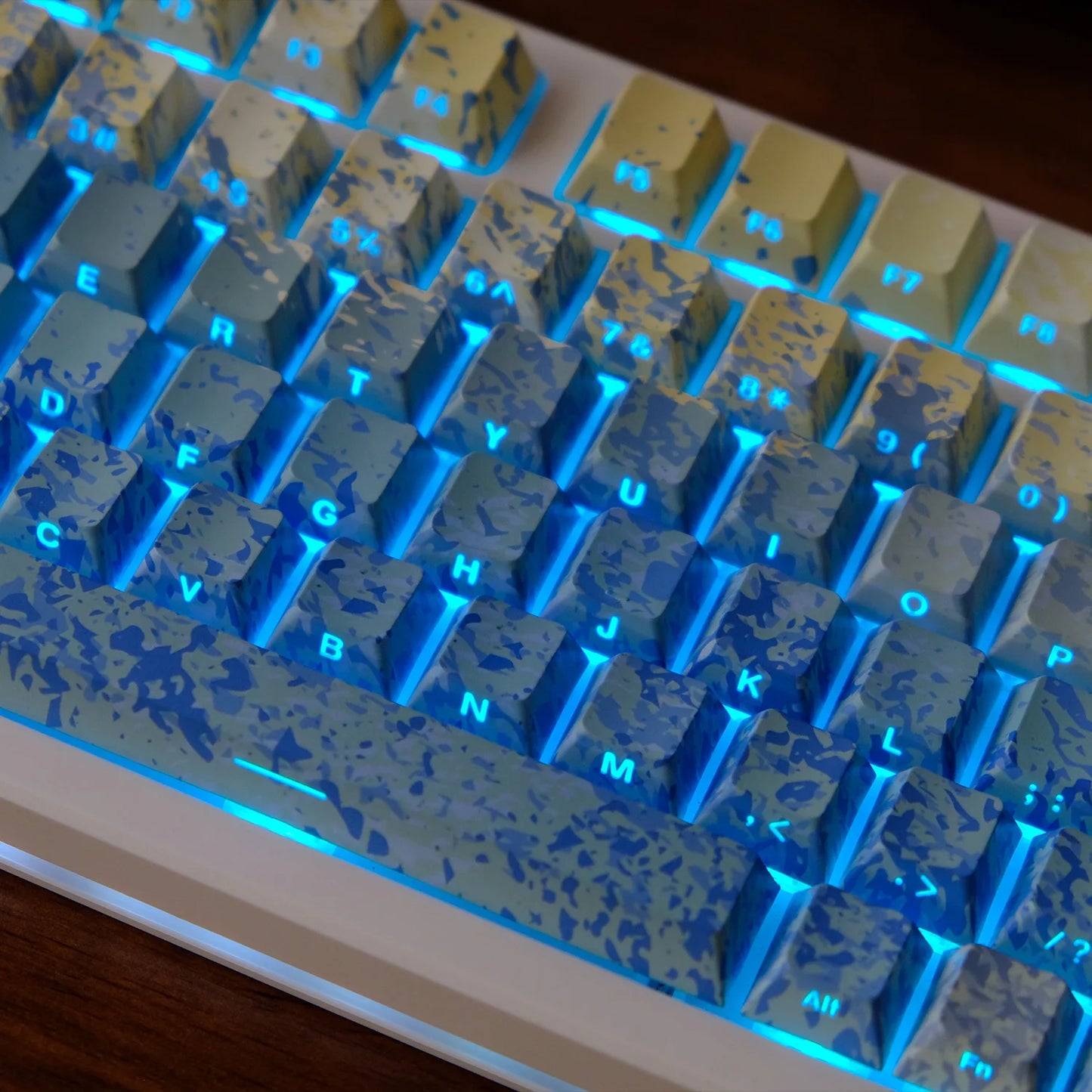 KYOMOT 135 Keys PBT Side Print Keycap Double Shot Cherry Profile Shine Through Keycaps for MX Switch Games Mechanical Keyboard