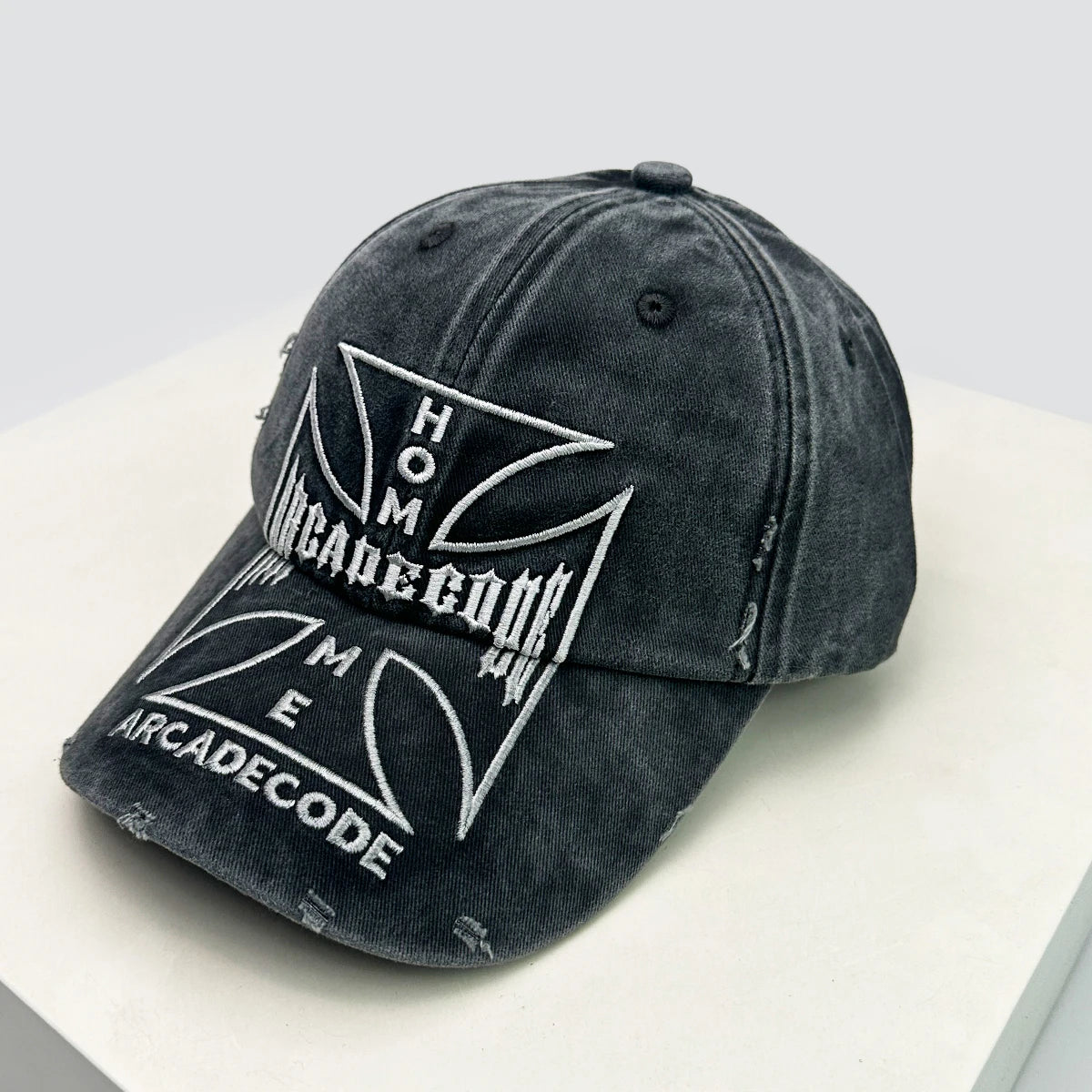 Unisex Broken Style Bull's-eye Cross Embroidery Baseball Hats Sunshade Personal Versatile Peaked Caps Street Fashion Hip Hop