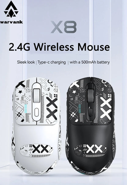 Mouse de gaming wireless Warvank X8, 500 mAh, reîncărcabil TYPE-C, mouse de birou potrivit pentru laptopuri și computere desktop