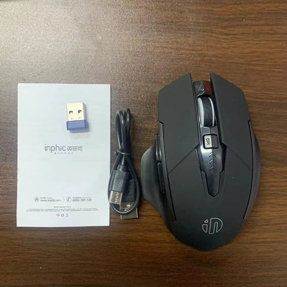 INPHIC A1 BluetoOth Mouse Rechargeable 2.4G Tri-mode Optical Mute Wireless Mouse 1600 DPI for Mac Laptop PC Tablet Mobile Phone