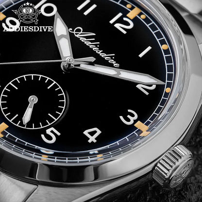 Relógio de quartzo ADDIESDIVE 36mm para homem VH60, luminoso BGW9, vidro em cúpula tipo bolha, resistente à água 10Bar, em aço inoxidável
