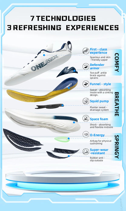 Chaussures de jogging ONEMIX Bumper Max : baskets unisexes légères, résistantes à l'usure, tendance, pour la course à pied et le fitness