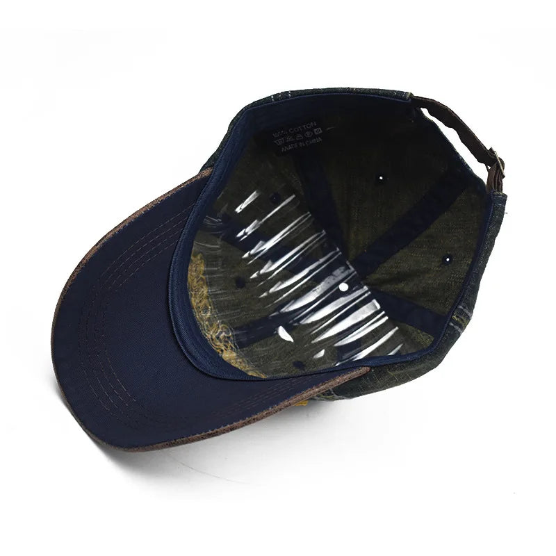 CNTANG Summer Denim Baseball Cap Men's Fashion Embroidered Letter Cotton Caps Snapback Men Outdoor Casual Hip Hop Hat Adjustable
