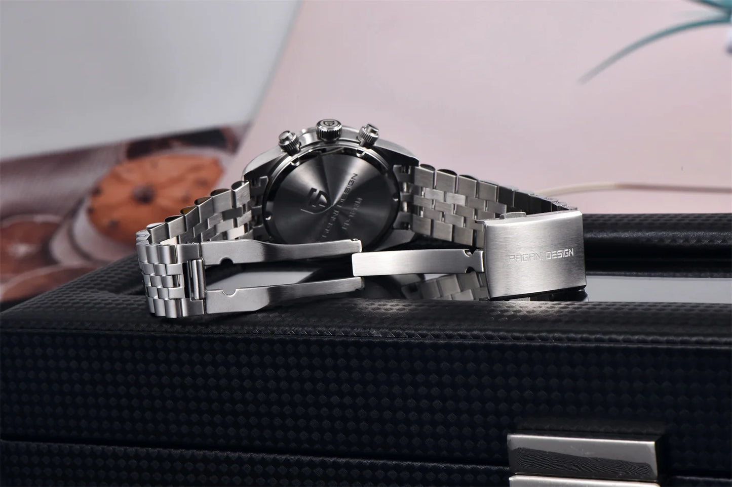 PAGANI DESIGN Men Watches 2026 New Pink BB Panda Dial Chronograph Fashion Luxury Quartz Watch For Men VK64 Movt Waterproof Watch
