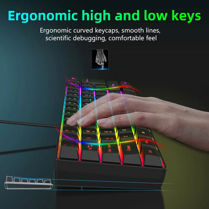 Russian Keyboard English RGB Lighting 61 Keys 60% Layout Gaming Keyboard ISO USB Wired Full Key No Impact K401 For Game Office