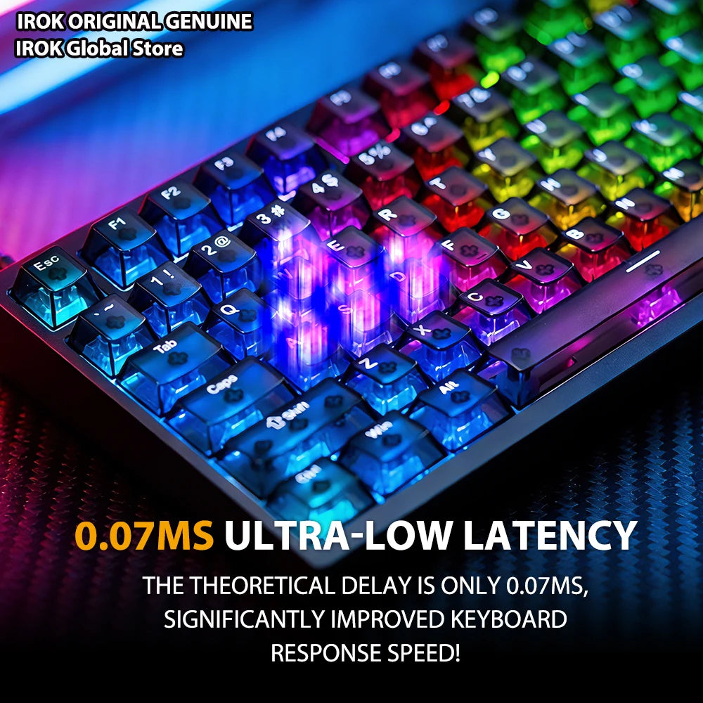 Tastiera meccanica gaming magnetica in alluminio IROK MG75 V2 MG75V2 Rapid Trigger 0.07ms 8KHz 0.001mm frequenza di scansione 512K per gamer