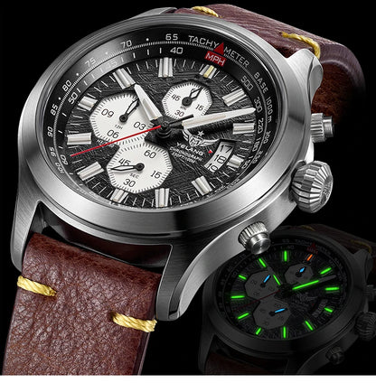 Zegarek kwarcowy męski YELANG V1029S 42mm, mechanizm Japan OS10, luminescencja T100, wodoodporność 100M, sportowy styl militarny, szafir