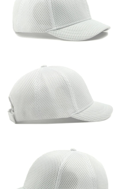 HT4828 5 cm Baseballkappe mit kurzer Krempe für Herren, 6-Panel-Baseballkappe, atmungsaktive Mesh-Trucker-Cap, Herren und Damen, einfarbig, schlichte Snapback-Cap