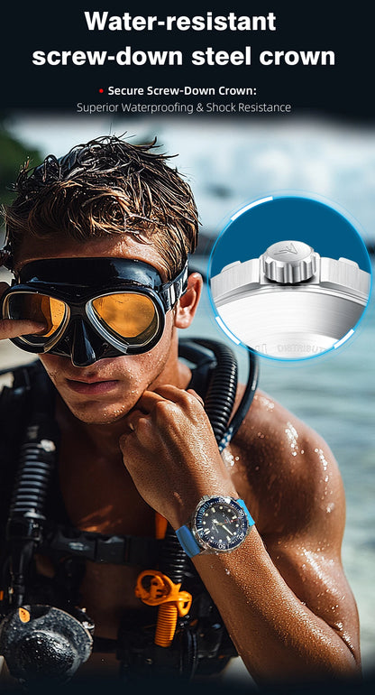 2025 New  NORTH EDGE TRITON Solar Powered Dive Watch Men Luxury Quartz Watches For Men 316L Stainless Steel Case Waterproof 300M