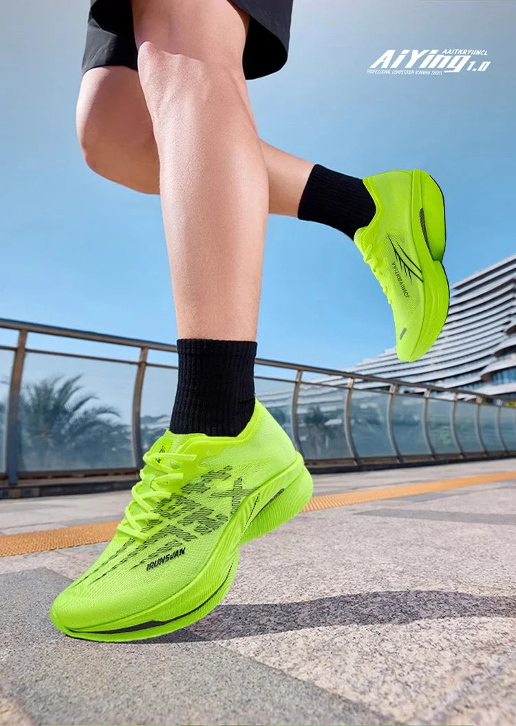IRUNSVAN Chaussures de sport à semelle en carbone Chaussures de course à pied professionnelles pour marathon Chaussures de jogging respirantes et amortissantes unisexe 095