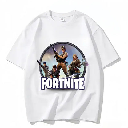 Fortnite Crew Neck T Shirt Unisex Adult Game Dance Fashion New Pure Cotton Short Sleeve Tops Perfect for Casual Wear Vacations