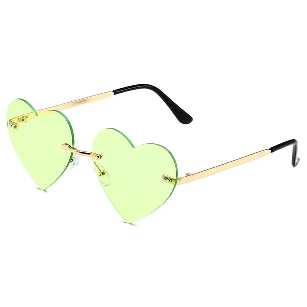 Heart-Shaped Sunglasses Heart Sun Glasses Shades Vintage 90s Glasses UV400 Protection Metal Frame Sunglasses Fancy Accessories