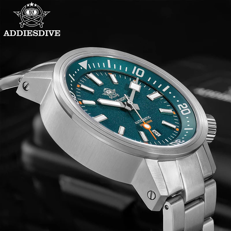 ADDIESDIVE New AD2541 Men Watch 200m Waterproof Sapphire Crystal BGW9 Luminous 316L Stainless Steel Automatic Mechanical Watch