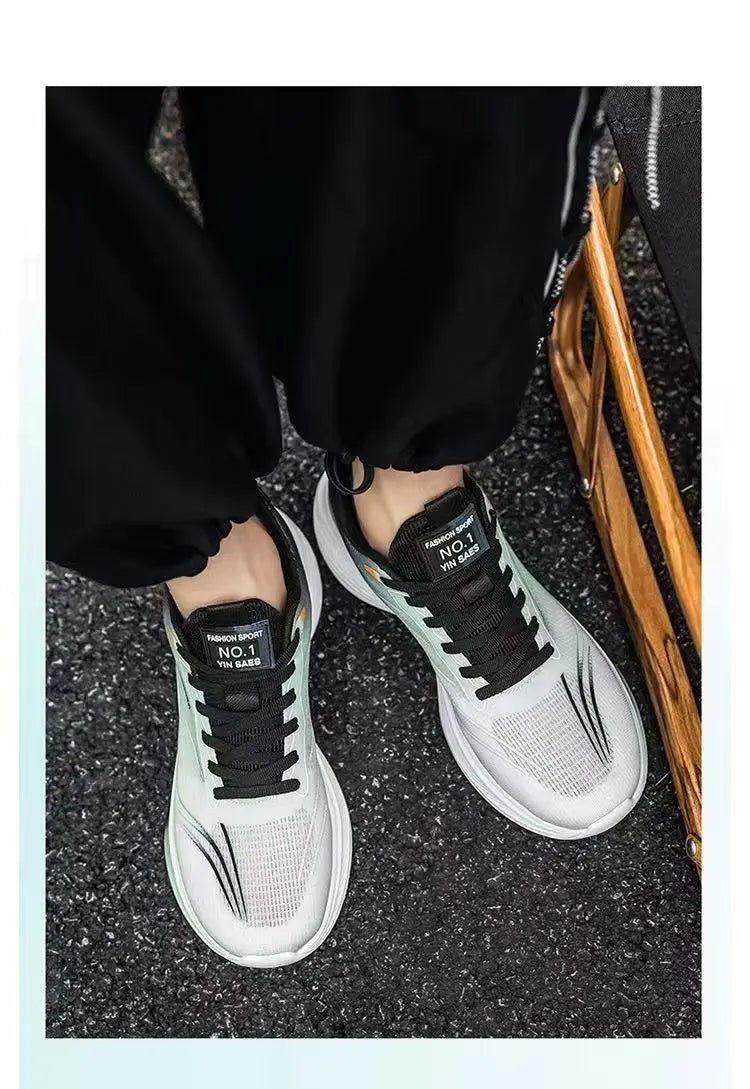 Breathable Mesh Men's Lightweight Casual Sneakers Non-Slip Soft Sole Running Shoes for Spring and Summer