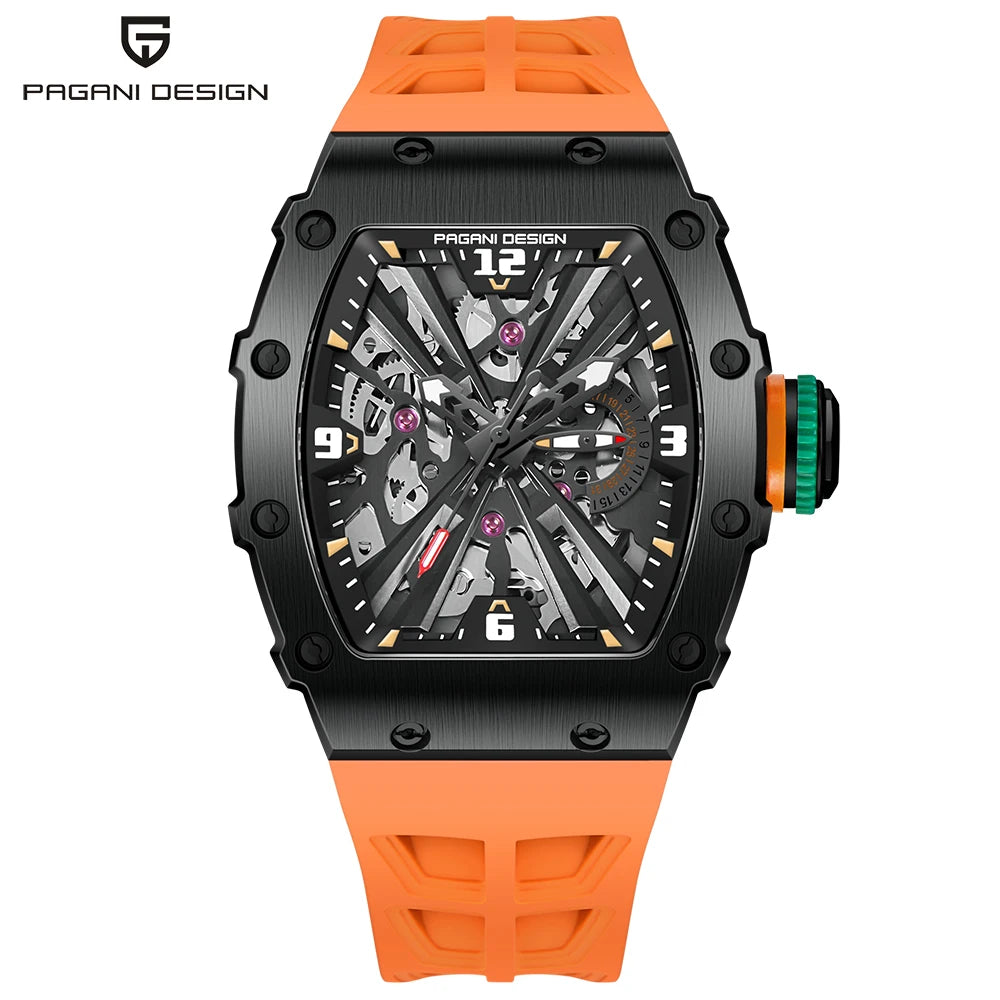 PAGANI DESIGN PD1738 Men Quartz Watches 42MM VH65 Black Case Sapphire Stainless Steel 50M Waterproof Wristwatch Watch for Men