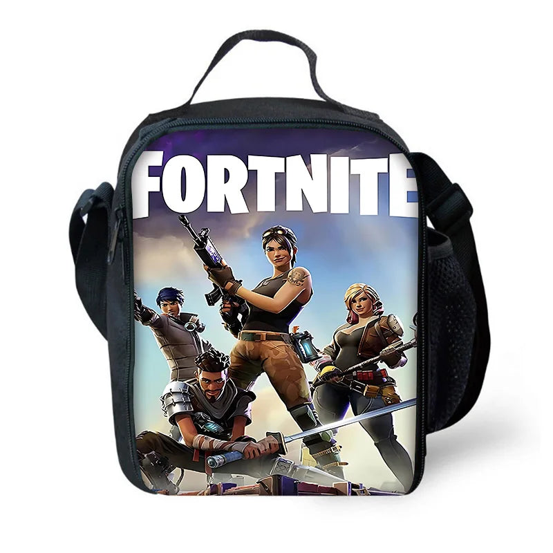 Hot Game Fortnite Child Insulated Large Capacity Bag for Boys and Girls Student Outdoor Picnic Reusable Thermal Cooler Lunch Box