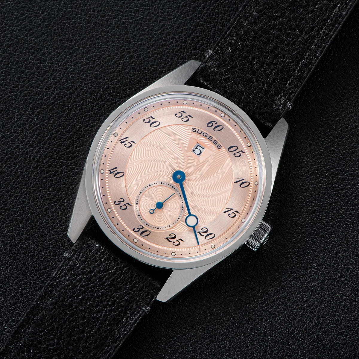 Sugess Mens Watch Automatic ST1721 Movement Aventurine Mechanical Wristwatches Hardlex Glass Fashion Simple Business Clock S451
